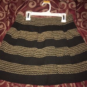 Black and gold skater skirt